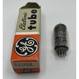 1957 GE 6AU6A NOS NIB 3850gm Rugged Black Plate Copper Grid Serious Tubes T615